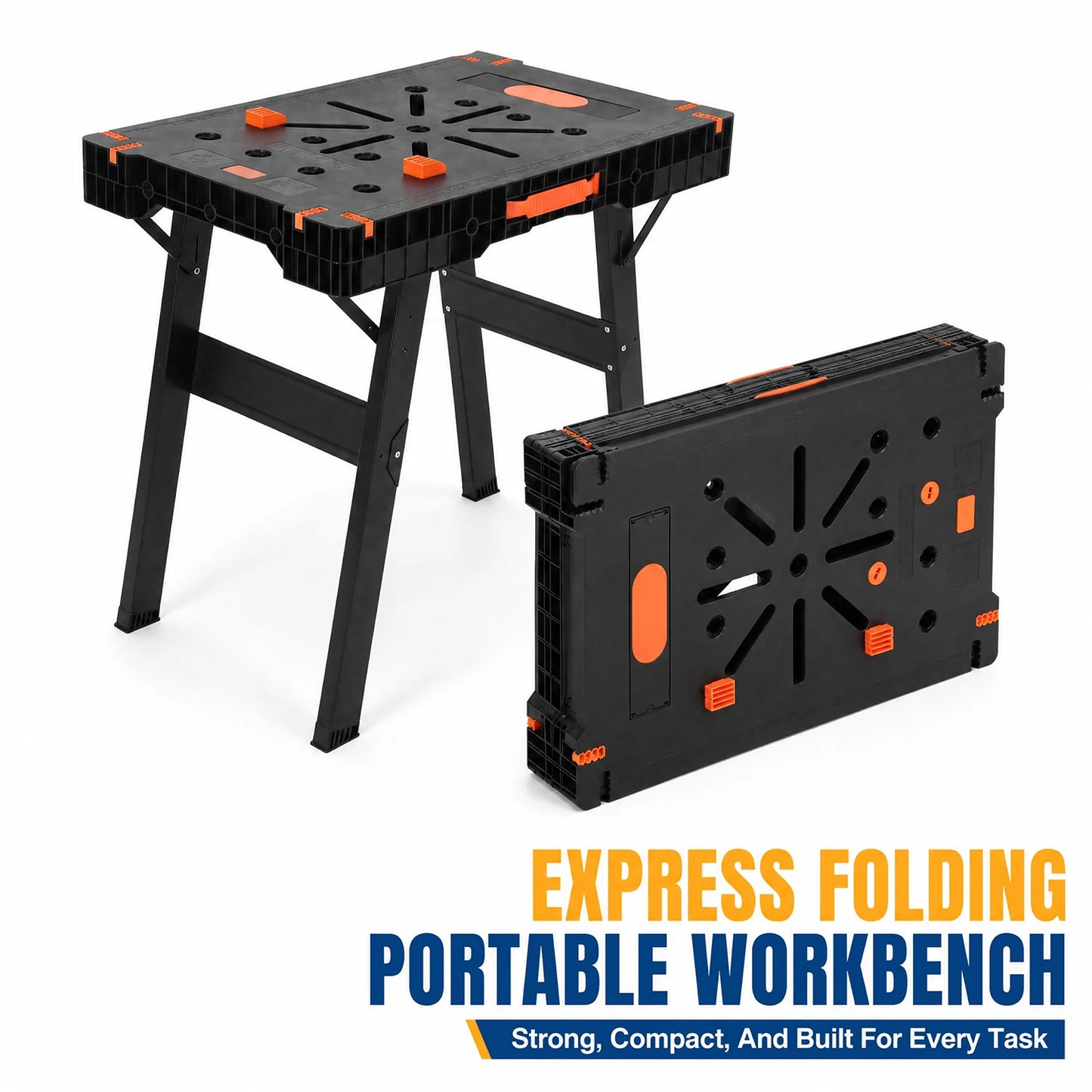Himiss 2-In-1 Folding Work Table Sawhorse Heavy Duty Portable Workbench