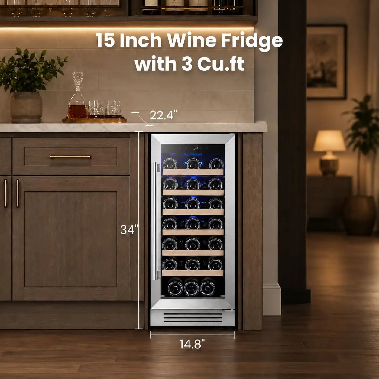 Acekool Single Zone Built In Wine Cooler With Digital Control