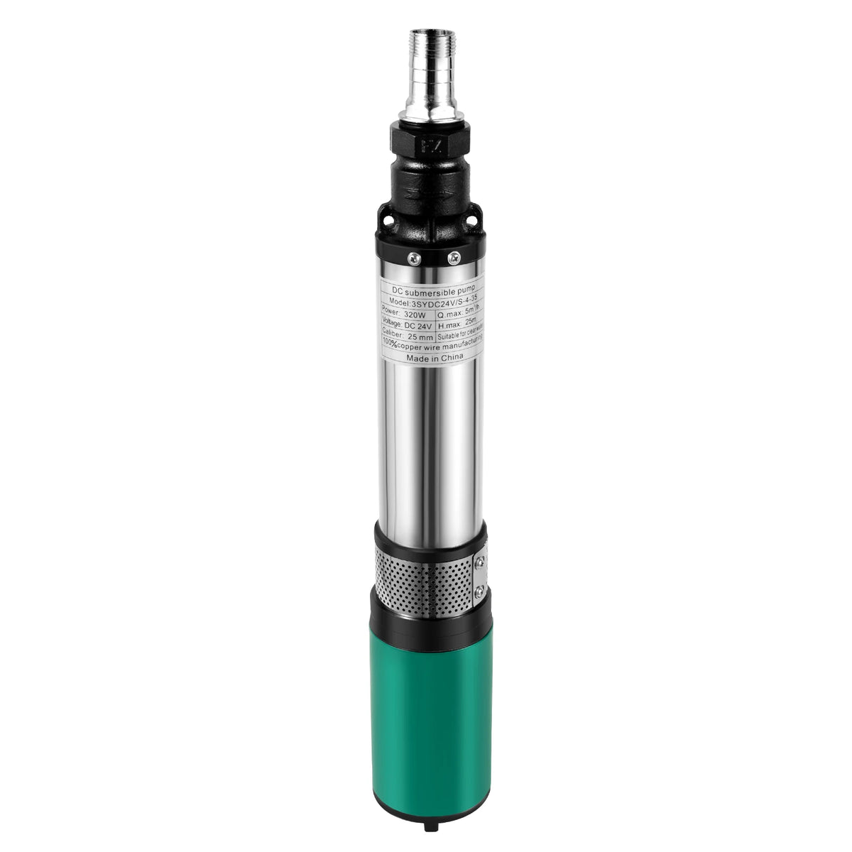 24V DC Deep Well Submersible Pump 320w Stainless Steel Water Pump 4500r/Min Submersiblewater Pump for Farm Irrigation Garden