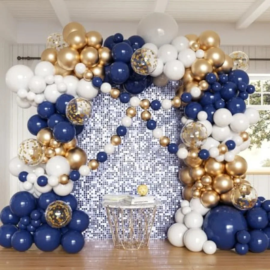 Premium Balloons Arch Kit With Confetti And Chrome Balloons
