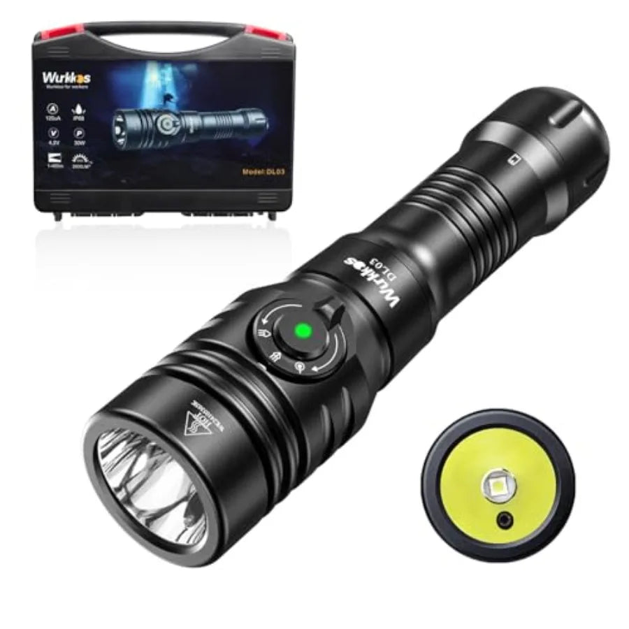DL03 2800 Lumens Scuba Dive Light With Rechargeable Dual Beam