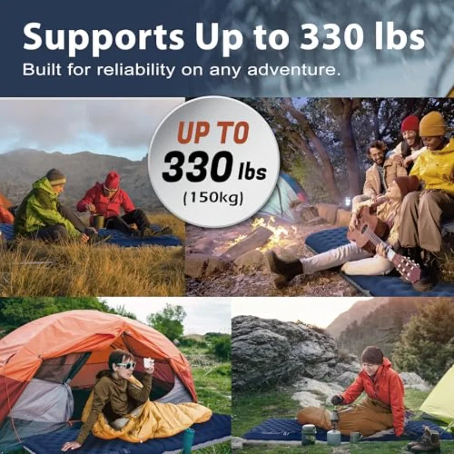 Sleeping Pad for Camping Ultra-Lightweight, 4" Thick Camping Mat with 7.2 R-Value for All Seasons Compact, Durable and Waterpro
