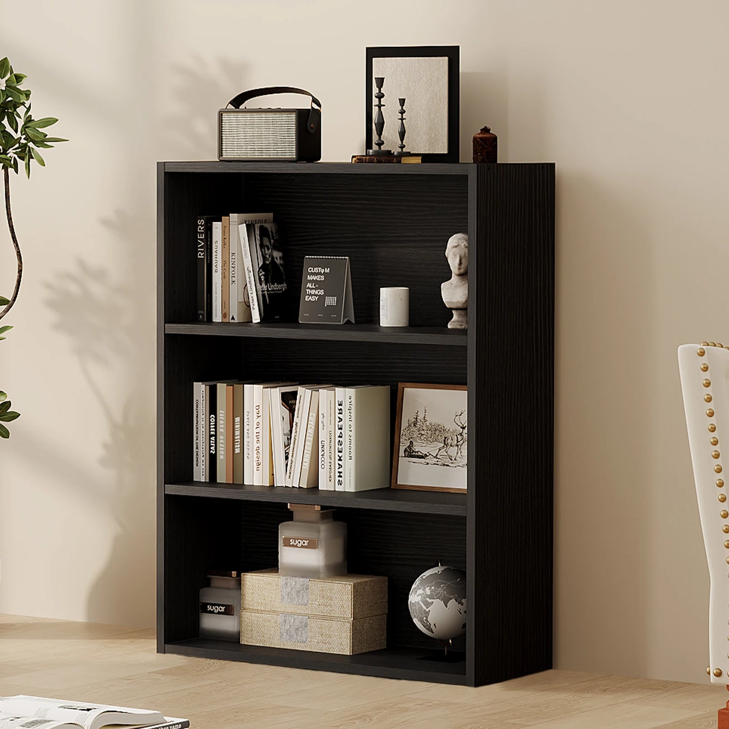 MCQ Wooden Tiered Bookshelf Storage Stand For Home Organization