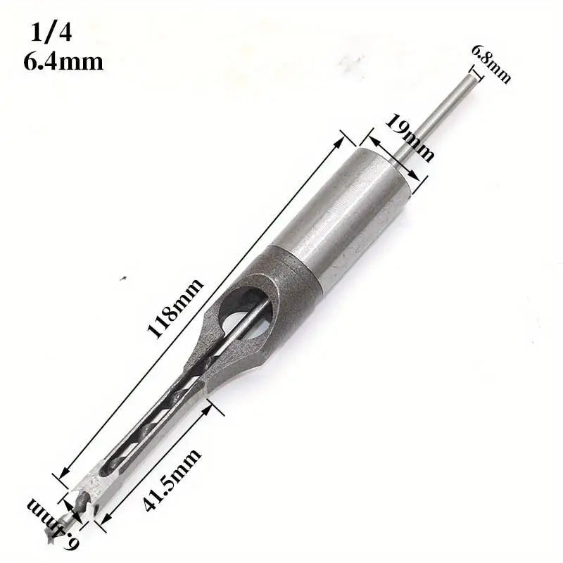 Carbon Steel Square Auger Mortising Woodworking Drill Bit Set