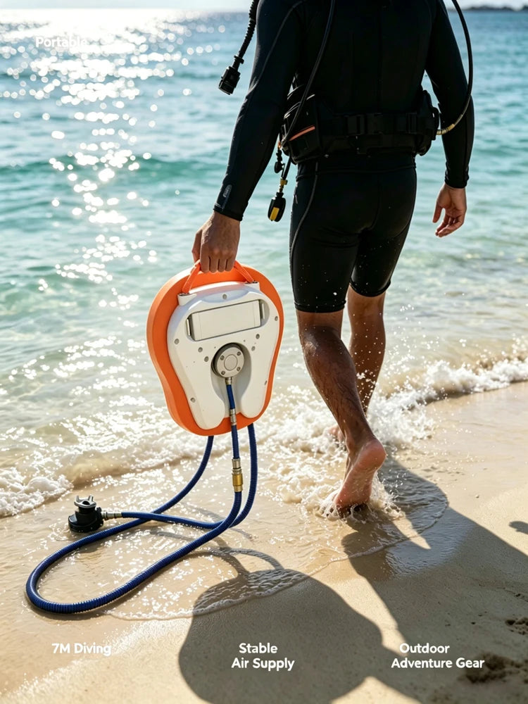 LieYu Rechargeable Snorkeling Equipment Portable Tankless Underwater 45min Working 7m Depth Waterproof Scuba Diving Ventilator Rechargeable Oxygen Generator Respiratory System Diving Respirator