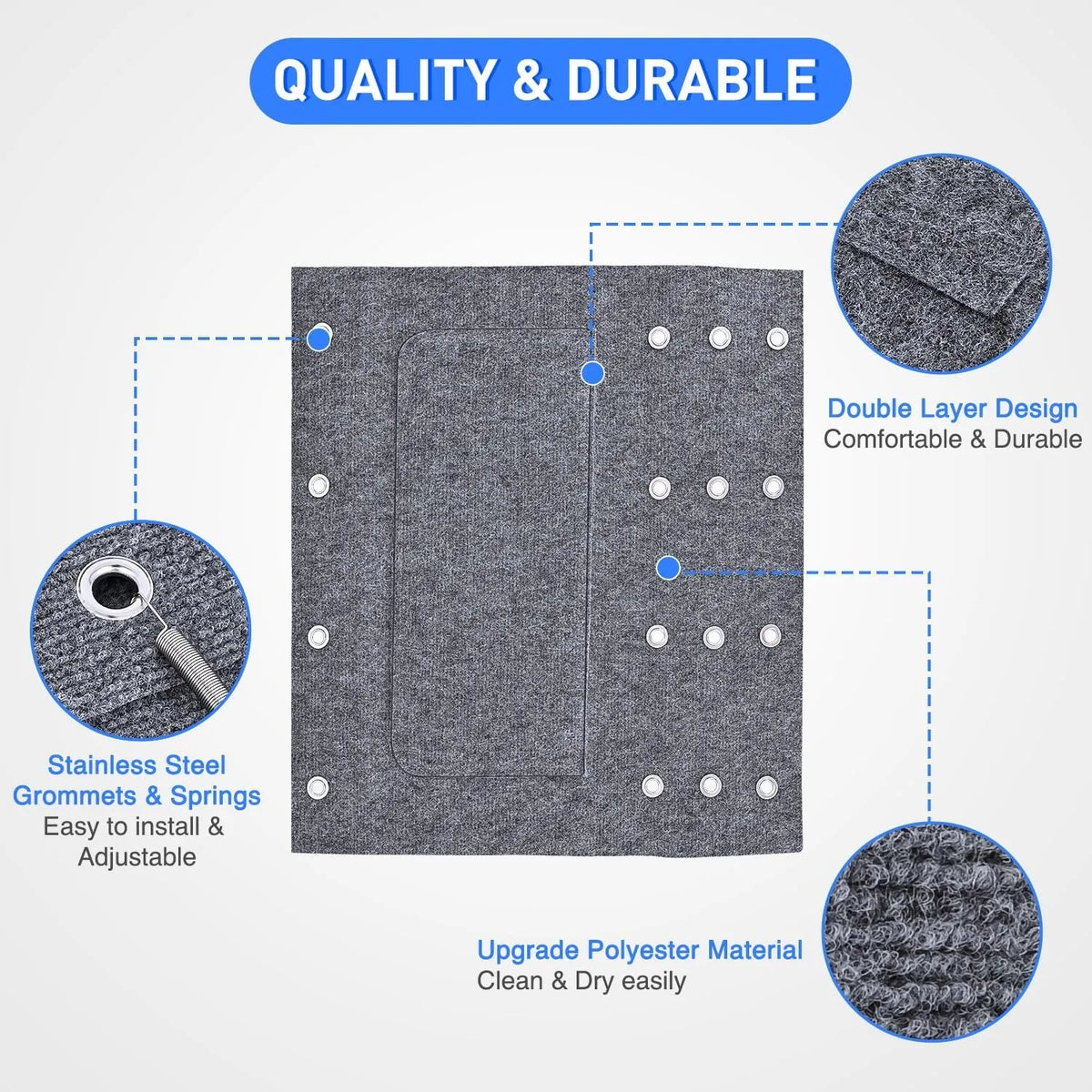 Nilight RV Step Covers 3 Pack 23" Adjustable Wrap Around Carpet with Spring for 8-11" Camper Steps Electrical Manual RV Stairs