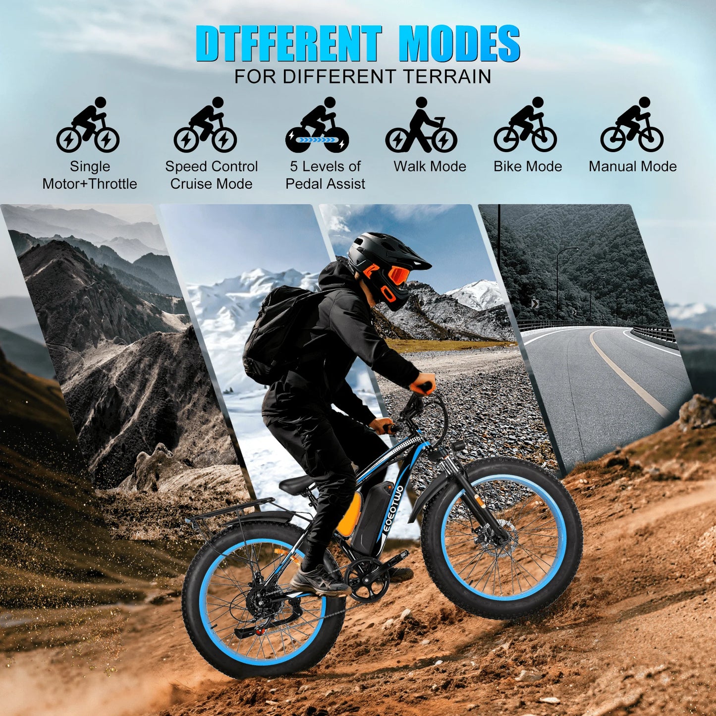 EOEOTWO 1500W Electric Bike 30MPH 960Wh Battery Adult Fat Tire