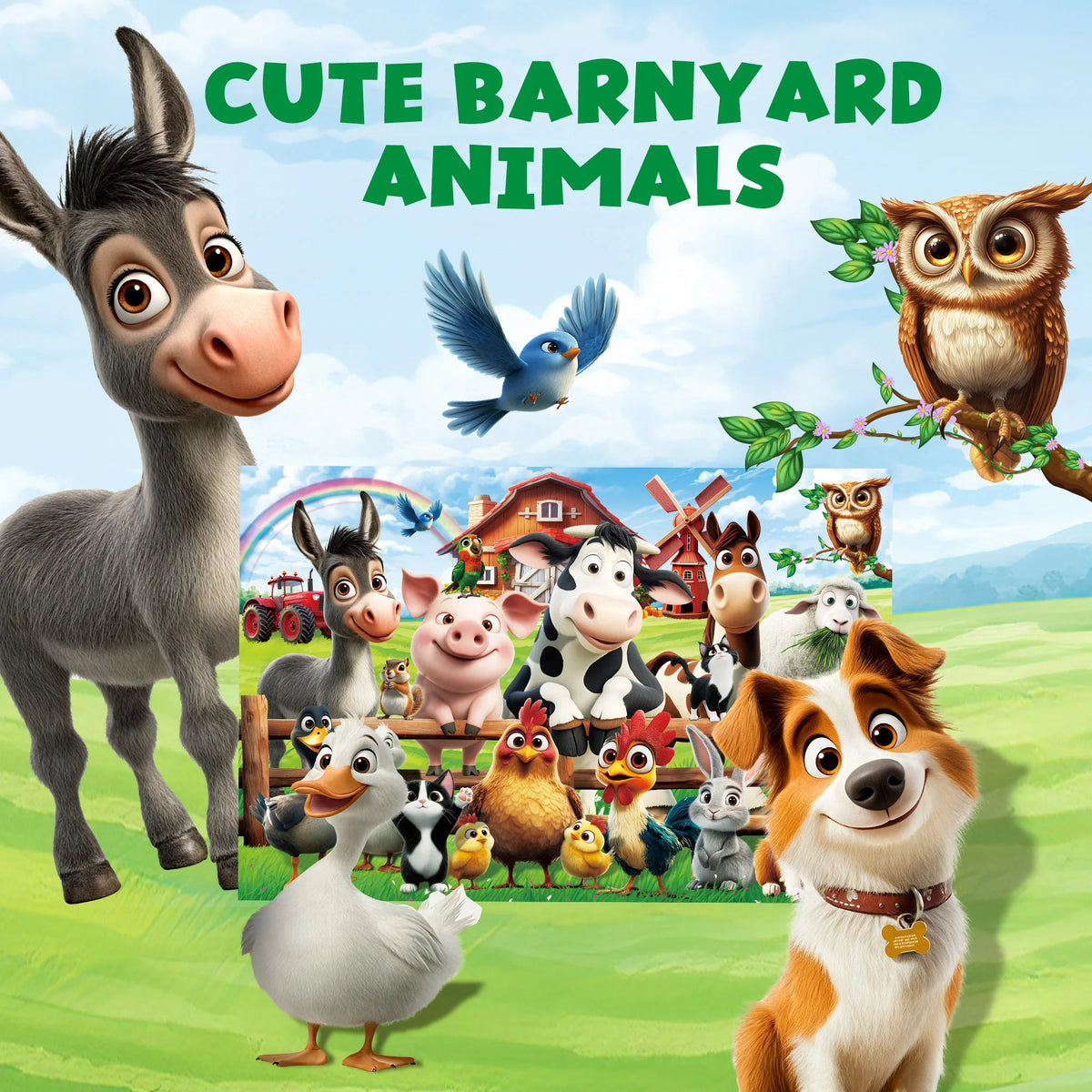 Farm Animal Floor Jigsaw Puzzles For Early Learning Kids