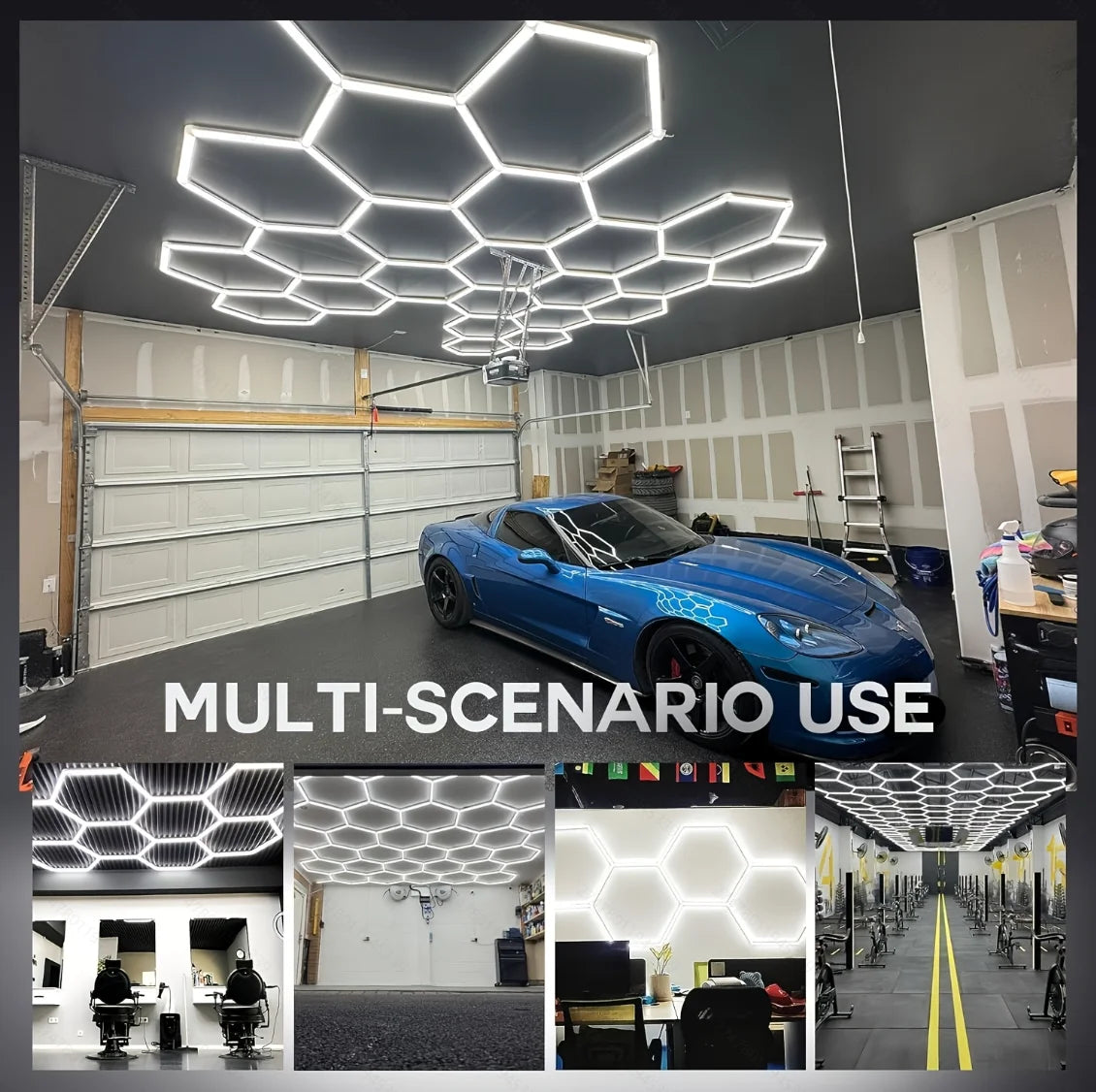Pibaogu Hexagon Honeycomb LED Ceiling Light For Garage Use