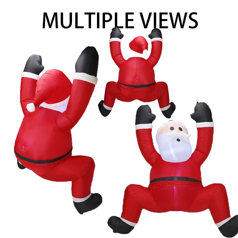 Inflatable Climbing Santa Claus Christmas Decoration with LED Lights