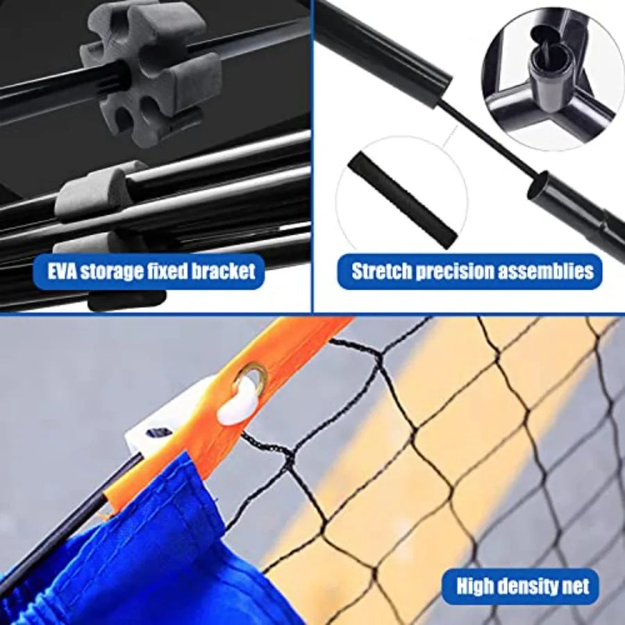 Portable Soccer Tennis Pickleball Net System With Carrying Bag