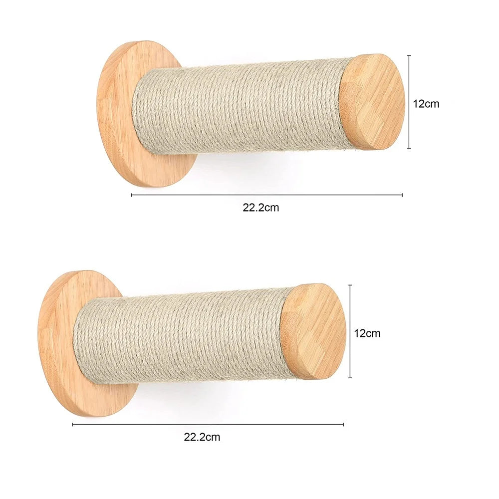 CWV Wall Mounted Cat Climbing Shelf Sisal Scratching Post