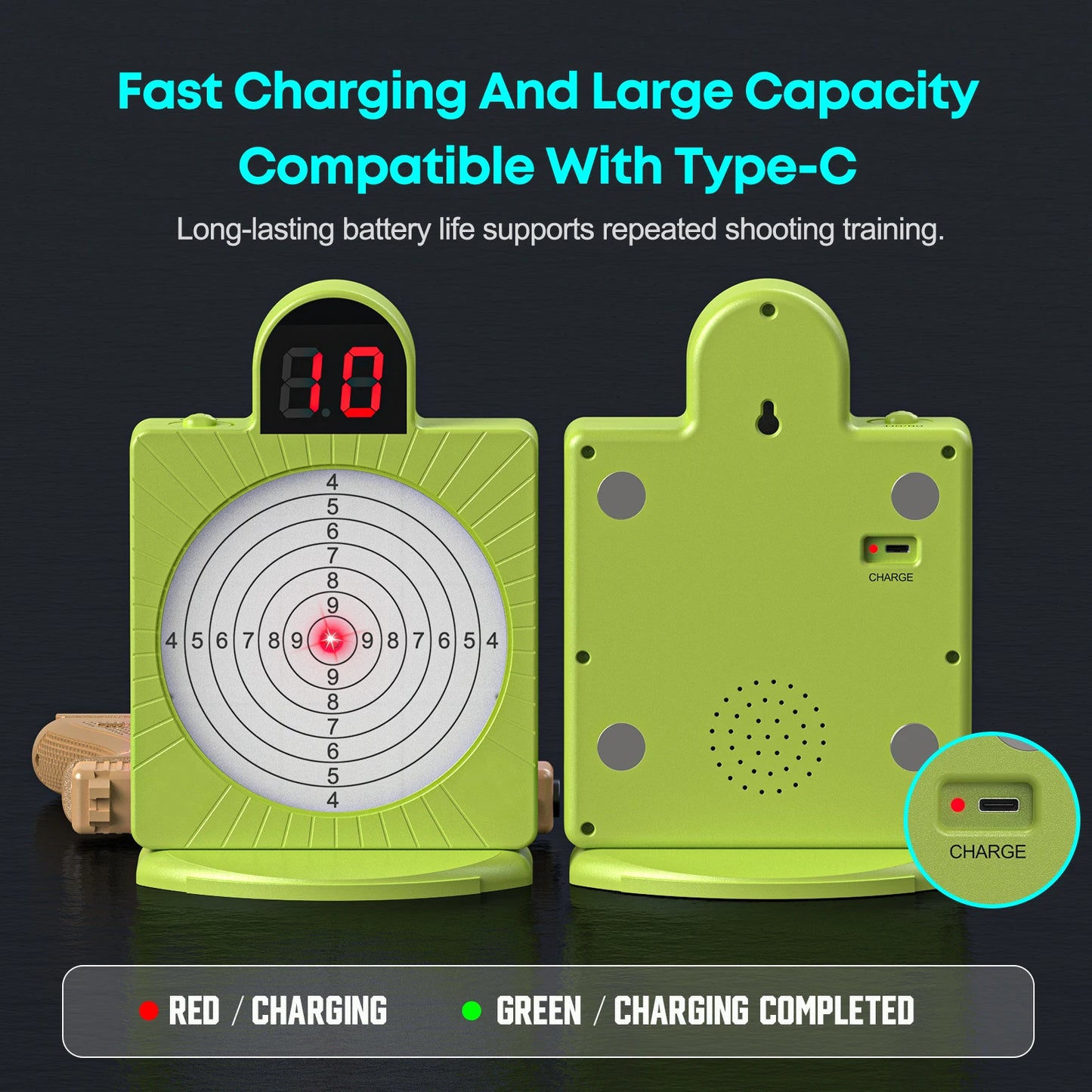 Seven-ring intelligent induction target, accurately records every hit, voice broadcast, home shooting training gadget.