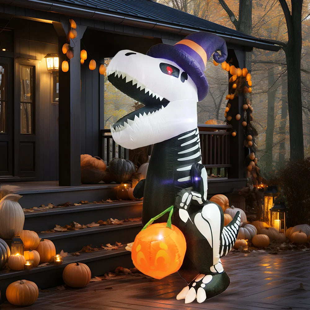 Joyfy Inflatable Skeleton Dinosaur Halloween Outdoor Decoration